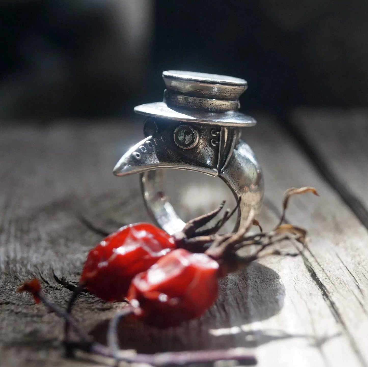 Plague doctor ring plague mask jewelry ring - SokolArmory