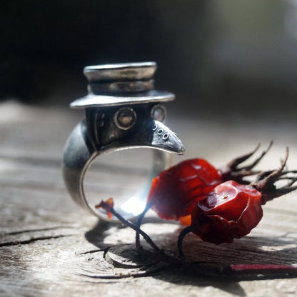 Plague doctor ring plague mask jewelry ring - SokolArmory