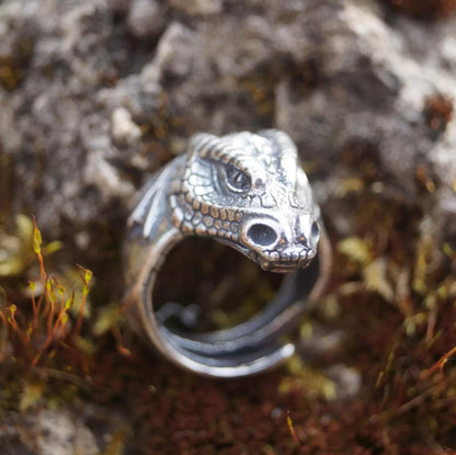Silver Dragon Ring - SokolArmory