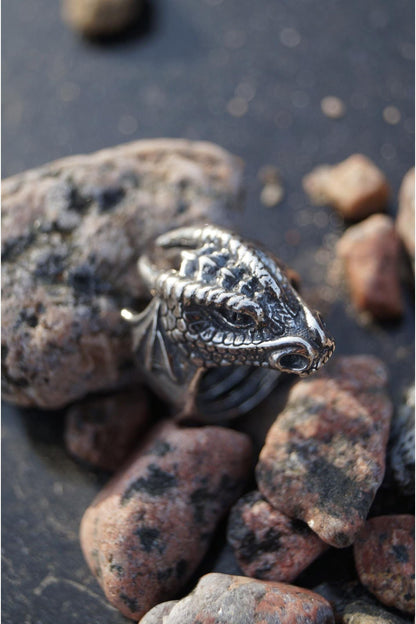 Silver Dragon Ring - SokolArmory
