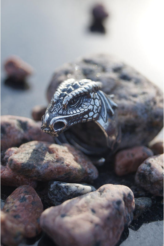 Silver Dragon Ring - SokolArmory