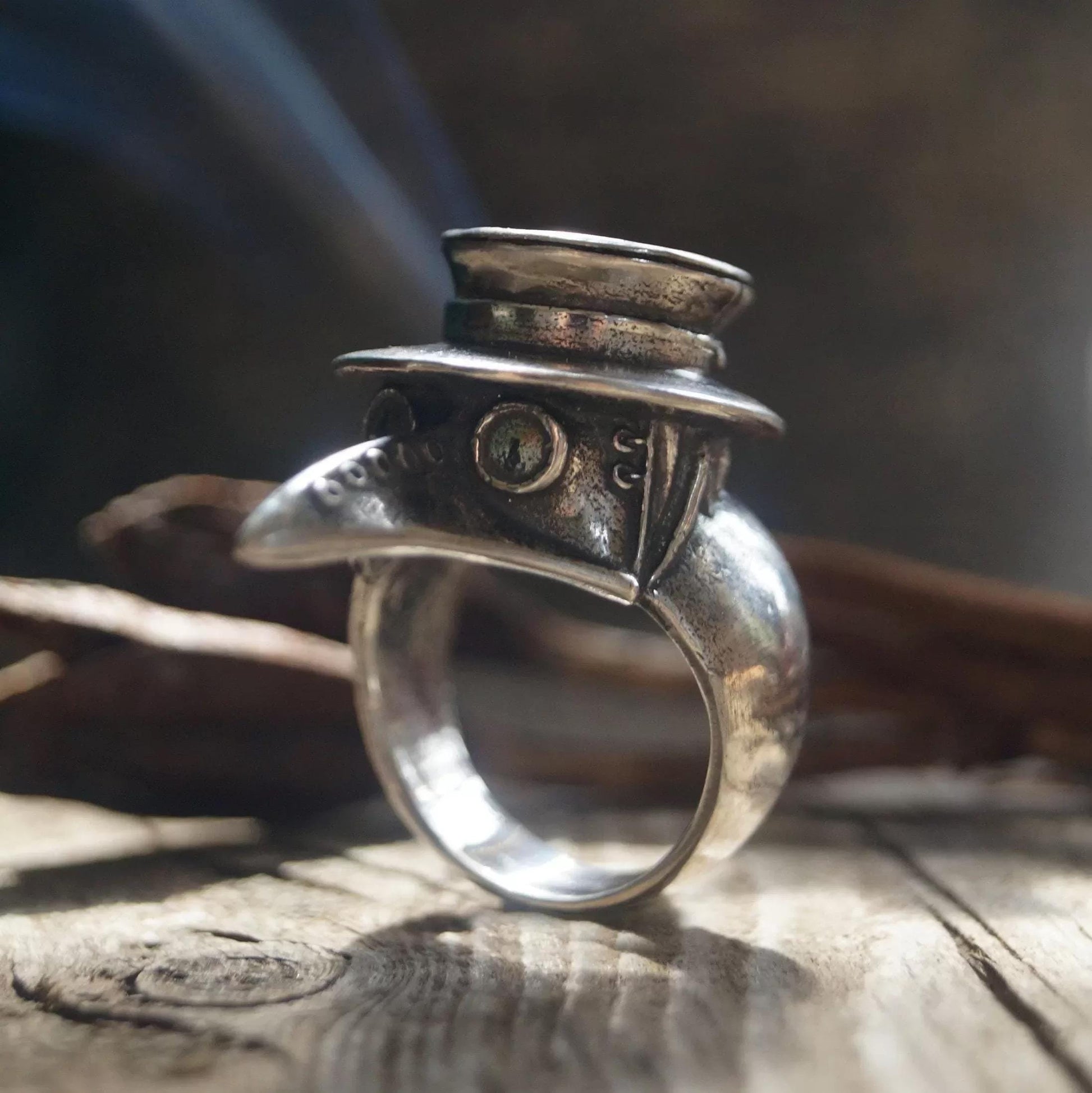 Plague doctor ring plague mask jewelry ring - SokolArmory