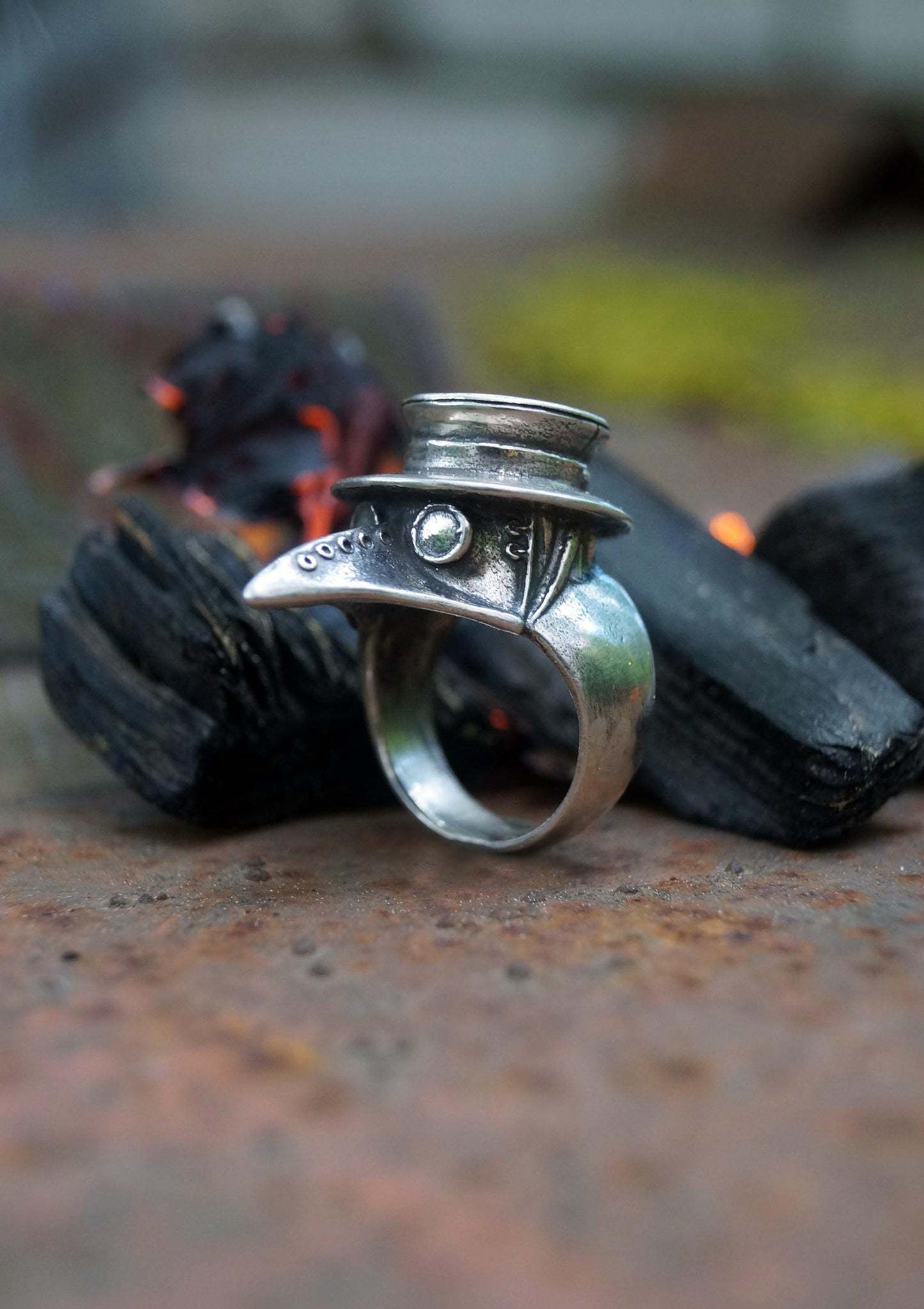 Plague doctor ring plague mask jewelry ring - SokolArmory