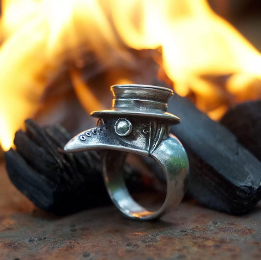 Plague doctor ring plague mask jewelry ring - SokolArmory
