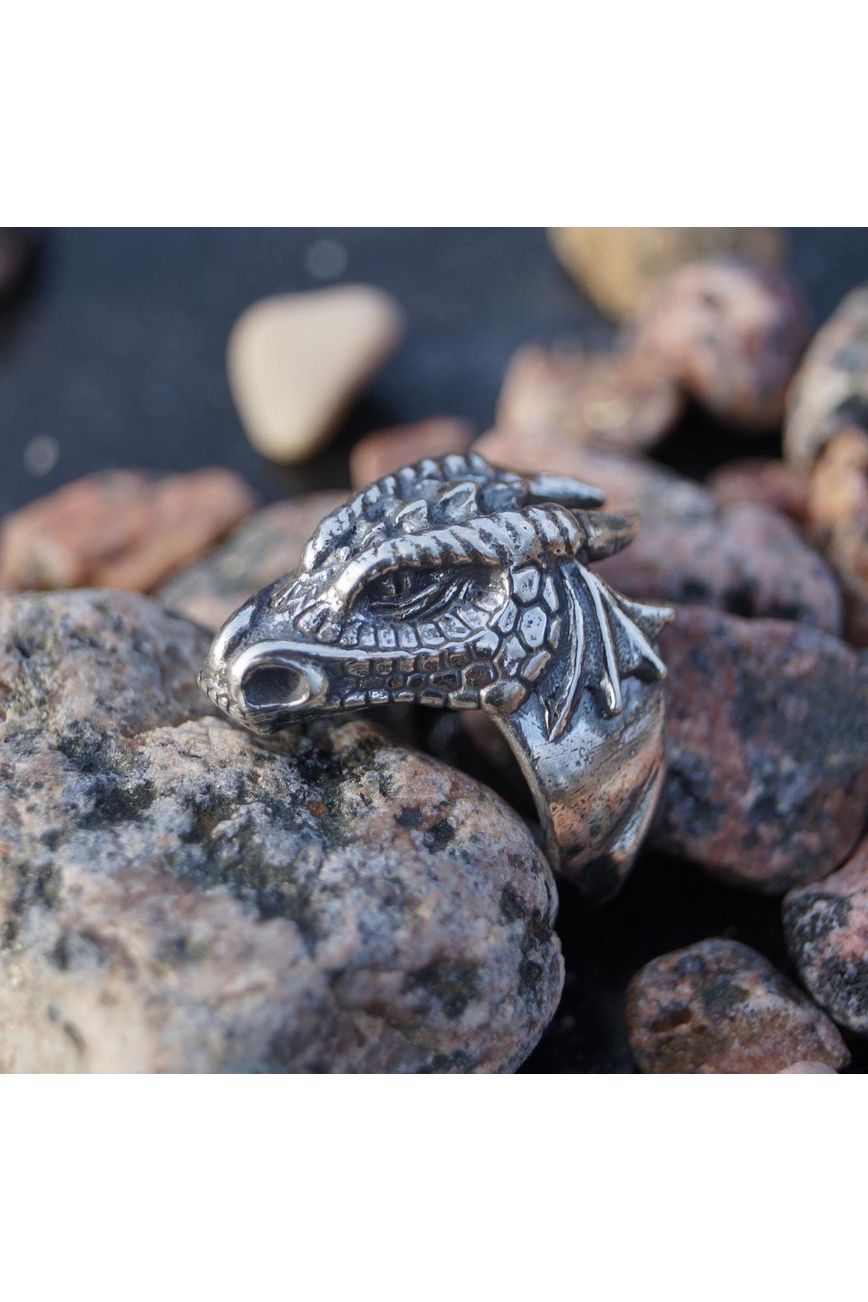 Silver Dragon Ring - SokolArmory