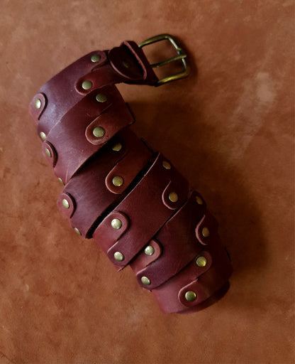 Men's brown belt "Dragon Scale" - SokolArmory